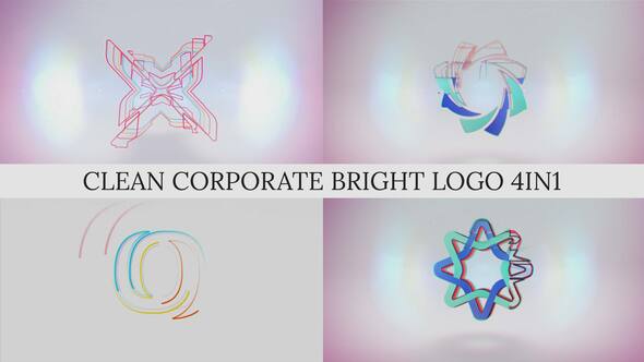 Videohive Clean Corporate Bright Logo 4in1 Logo Stings template preview