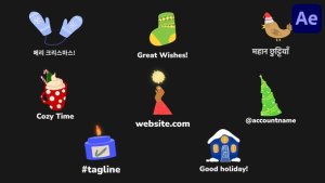 Videohive Winter Christmas Comfort Icons And Titles for After Effects Titles template preview