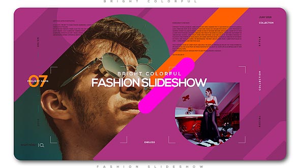 Bright Colorful Fashion Slideshow Video Displays template preview