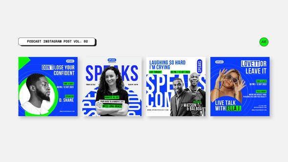 Videohive Podcast Instagram Post Vol.02 Product Promo template preview