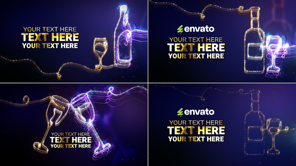 Videohive Party or Event Celebration // Wineglass & Bottle // New Year Party Openers template preview