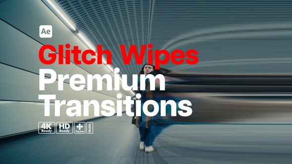 Videohive Premium Transitions Glitch Wipes Elements template preview