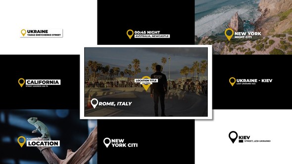 Videohive 10 Location Titles | After Effects Titles template preview