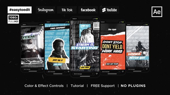 Videohive Brutalism Instagram Stories & Posts Product Promo template preview
