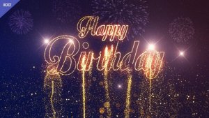 Videohive Happy Birthday Gold Line Flare Wish Black Logo Stings template preview