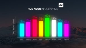 Videohive HUD Neon Infographics Infographics template preview