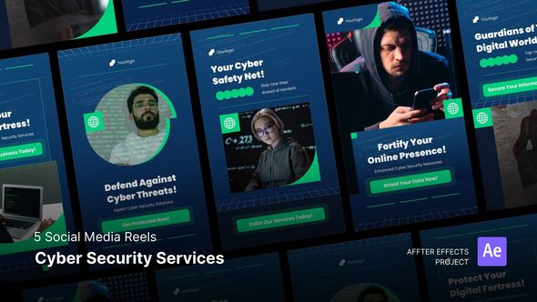 Videohive Social Media Reels - Cyber Security Services After Effects Template Product Promo template preview