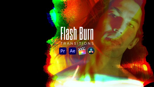Flash Burn Transitions Premiere Pro template preview