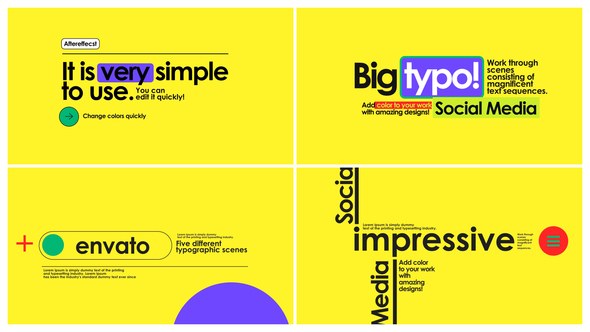 Videohive Typo Scenes 58200606 Titles template preview