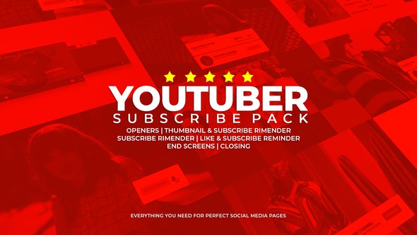 Youtuber Subscribe Pack Video Displays template preview