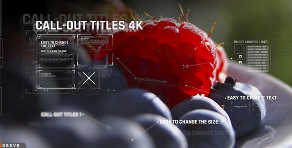 Videohive Call-outs Titles/ Modern Text HUD Call-out/ Line Interface and Simple Placeholders/ Pointer Tool Kit Titles template preview