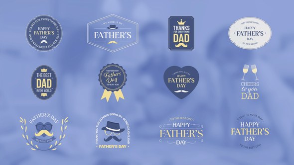 Videohive Father's Day Badge Titles Titles template preview