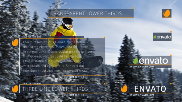 Transparent Lower Thirds Video Displays template preview