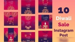 Videohive Diwali Sale Instagram Post Pack Openers template preview
