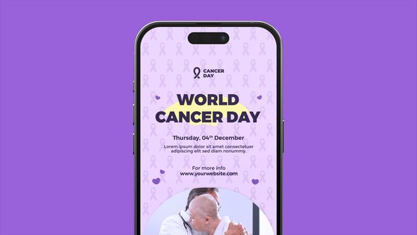 Videohive Cancer Day Vertical Promo Video Displays template preview