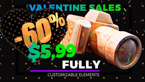 Grand Sale - Hearts Style Video Displays template preview