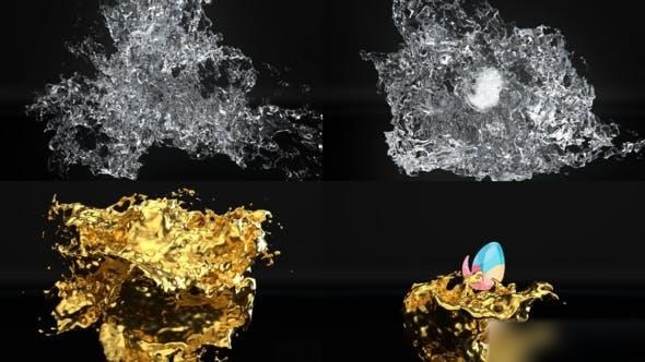 Videohive water splash logo reveal (2 Color) Logo Stings template preview
