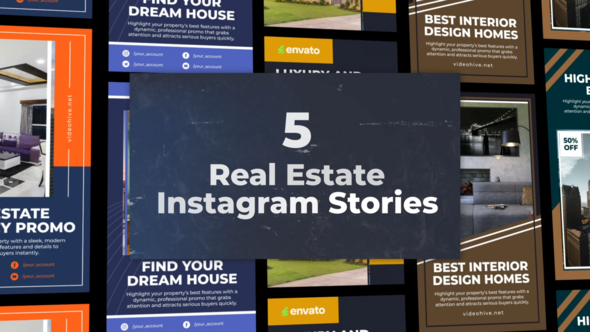 Videohive 5 Real Estate Instagram Pack Product Promo template preview