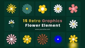 Videohive Circular Rotate Retro Graphics Flower Element Pack Elements template preview