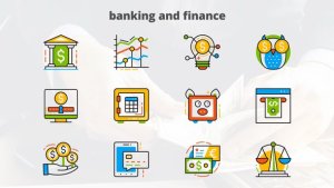 Banking and Finance - Flat Animated Icons Video Displays template preview