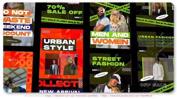 Videohive Urban Fashion Instagram Stories Pack Video Displays template preview