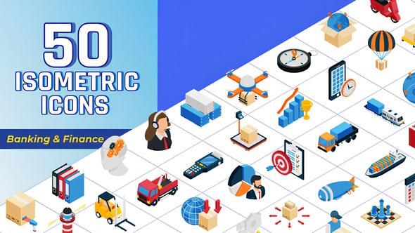 Videohive Isometric Icons Logistics and Management Elements template preview