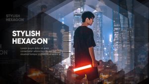 Videohive Slideshow - Stylish Hexagon Video Displays template preview