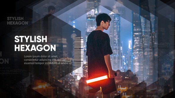 Videohive Slideshow - Stylish Hexagon Video Displays template preview