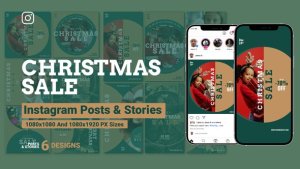 Merry Christmas Sale Instagram Ad B209 Video Displays template preview