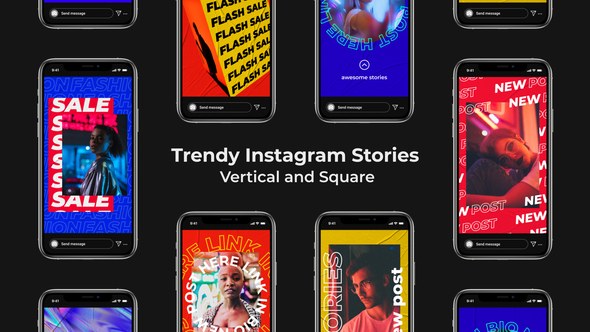 Videohive Trendy Instagram Stories | Vertical and Square Openers template preview