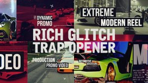 Rich Glitch Trap Opener Video Displays template preview