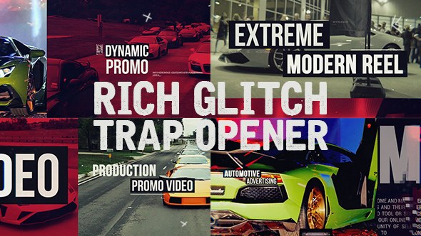 Rich Glitch Trap Opener Video Displays template preview