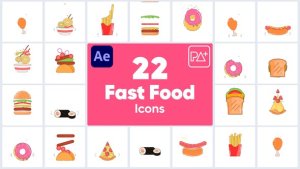 Videohive Fast Food Icons For After Effects Elements template preview