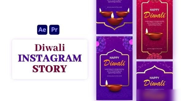 Videohive Traditional Indian Diwali Instagram Story Openers template preview