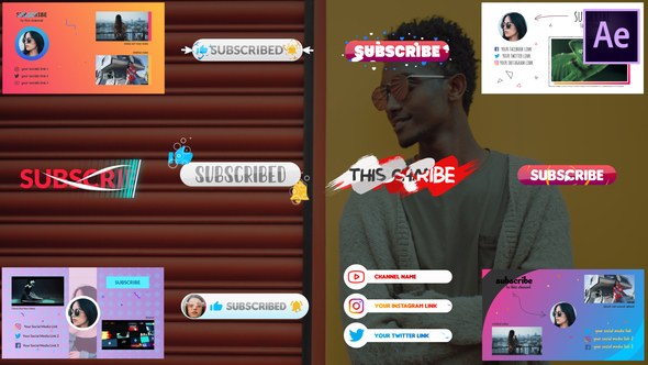 Subscribers And Endscreens | After Effects Video Displays template preview