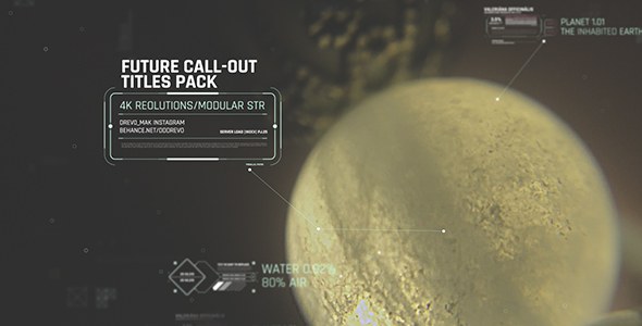 Videohive Future Call-outs Titles Pack/ HUD UI Call out/ Digital Interface Placeholders/ Sci-fi and Technology Titles template preview