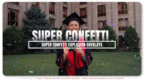 Videohive Super Confetti Explosion Overlay Collection Elements template preview