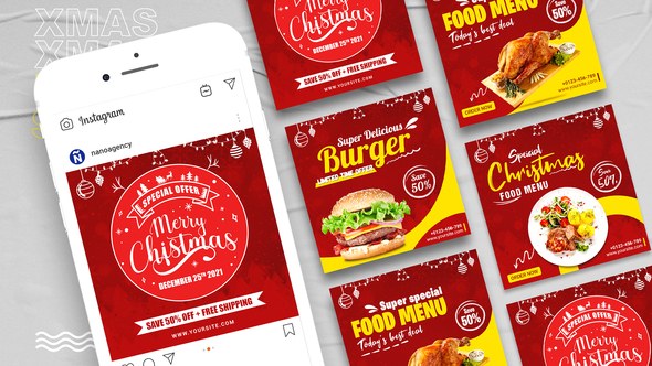 Merry Christmas Sale Template Video Displays template preview