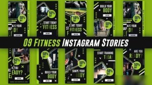 Videohive Fitness Instagram Stories Openers template preview