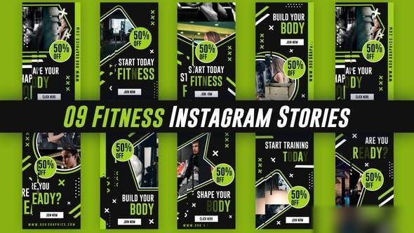 Videohive Fitness Instagram Stories Openers template preview