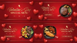 Videohive Valentine's Menu Restaurant Promo B221 Product Promo template preview