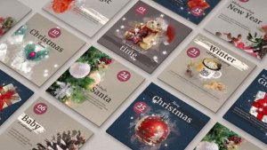Videohive Winter Illustrated Instagram Post Video Displays template preview