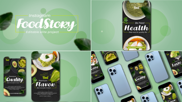 Videohive Instagram Food Story Video Displays template preview