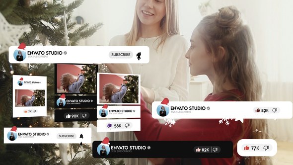 Videohive Christmas Youtube Pack Broadcast-packages template preview