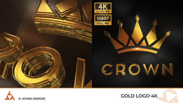 Videohive Gold Logo 4K Logo Stings template preview