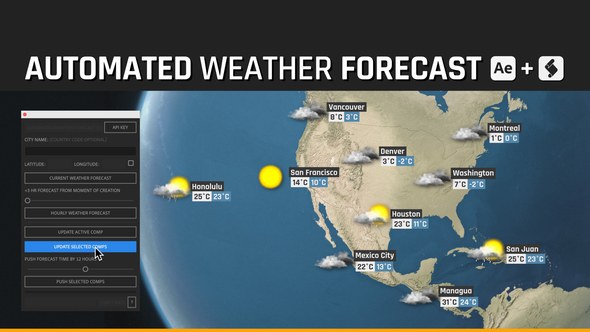 Videohive Automated WEATHER Forecast - WORLD Weather Broadcast-packages template preview