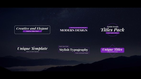 Videohive Unique Titles Pack For After Effects Titles template preview