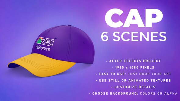Videohive Cap Mockup Template - Animated Mockup PRO Product Promo template preview