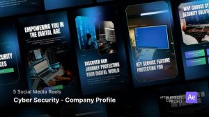 Videohive Social Media Reels - Cyber Security Company Dark Profile After Effects Project Files Openers template preview