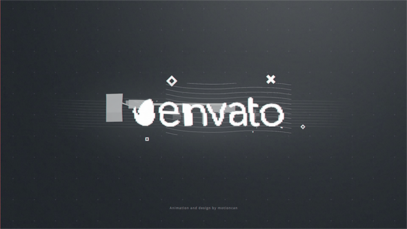 Modern Glitch Logo Video Displays template preview